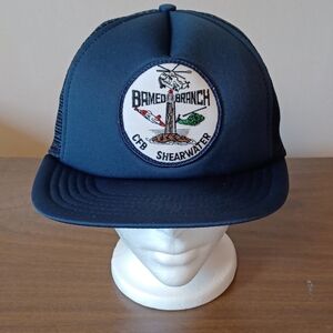 Vintage 1990s Headline Headwear Bamed Branch CFB Shearwater Trucker Hat Ball Cap